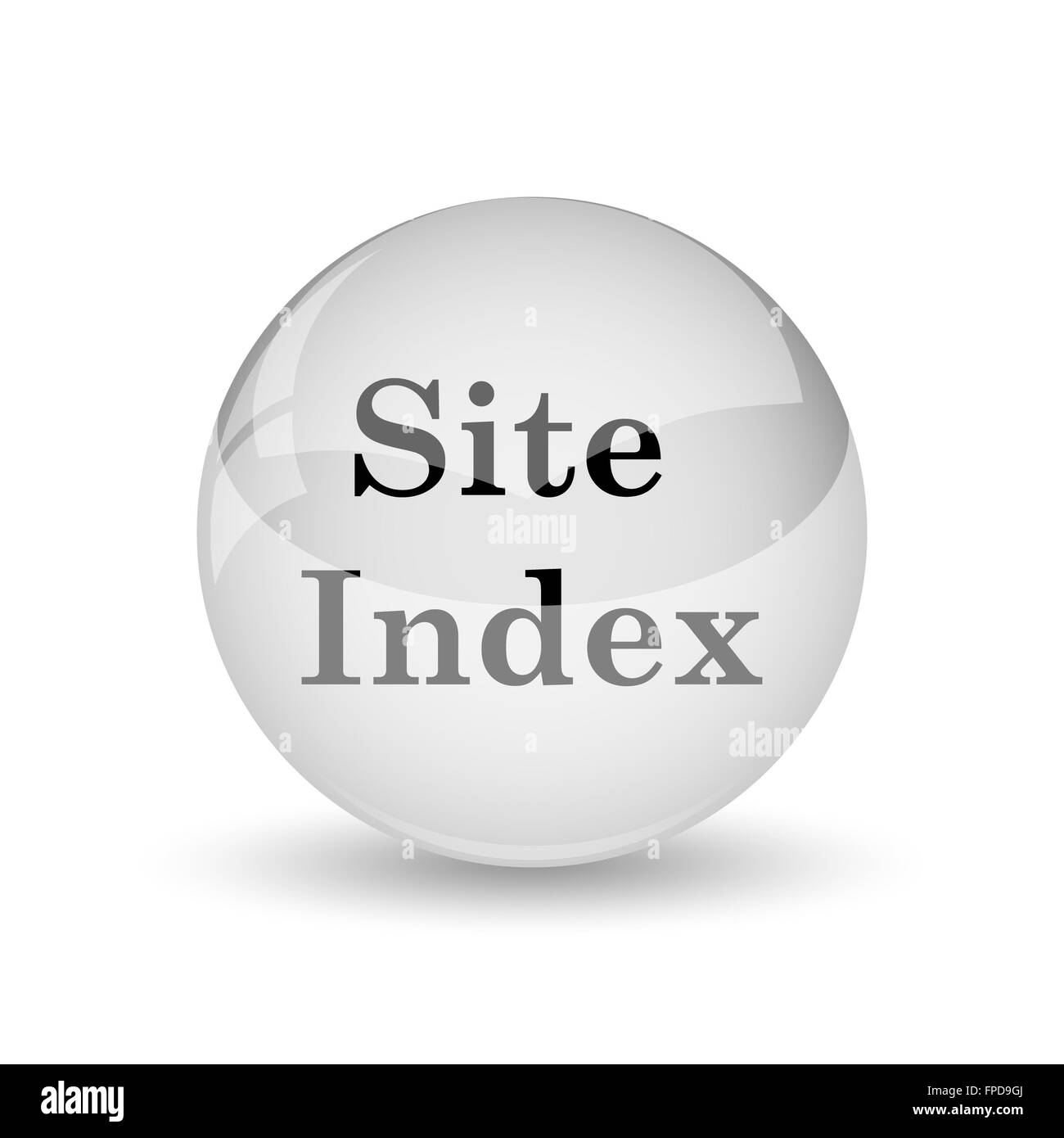 Indice del sito icona. Pulsante Internet su sfondo bianco Foto Stock