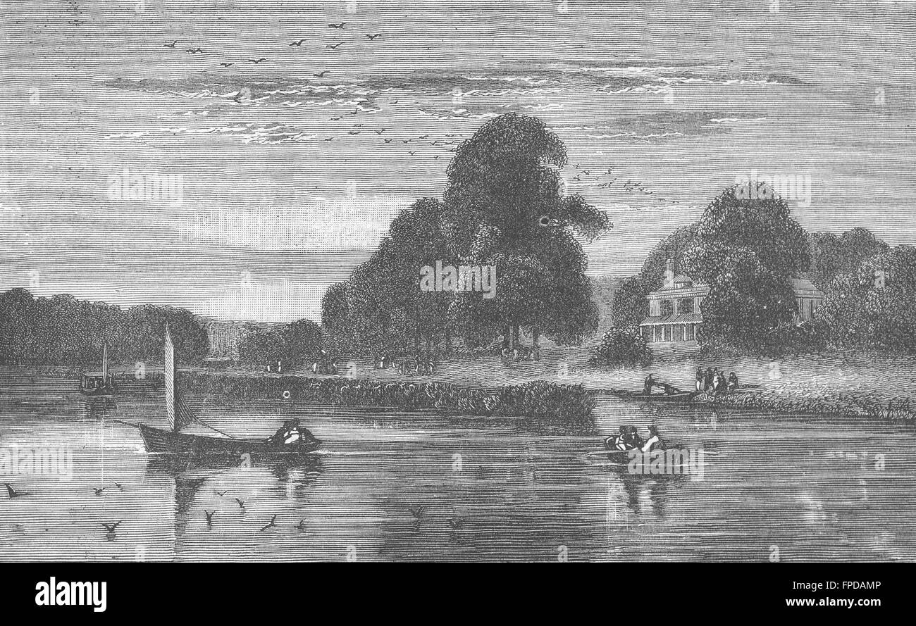 TWICKENHAM : Marble Hill, antica stampa 1888 Foto Stock