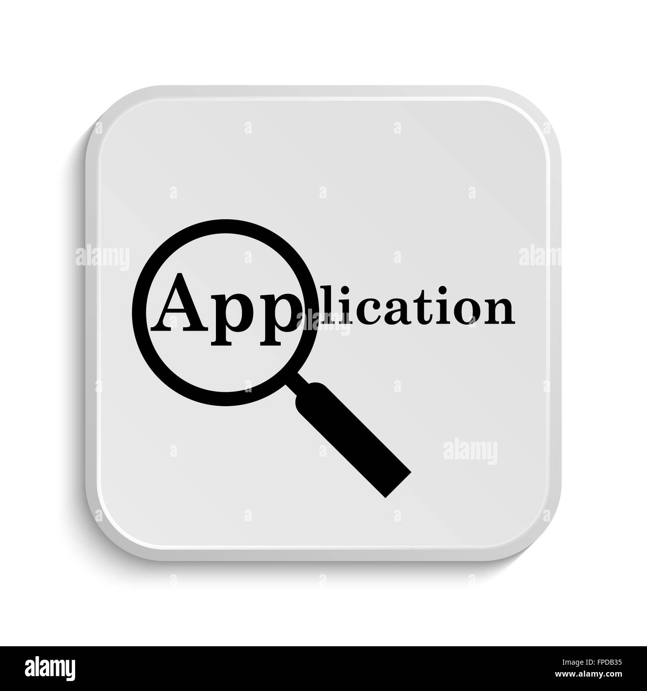 Icona dell'applicazione. Pulsante Internet su sfondo bianco. Foto Stock