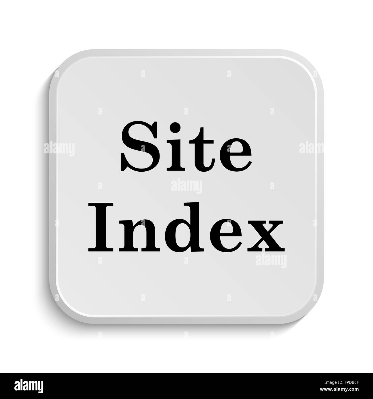 Indice del sito icona. Pulsante Internet su sfondo bianco. Foto Stock