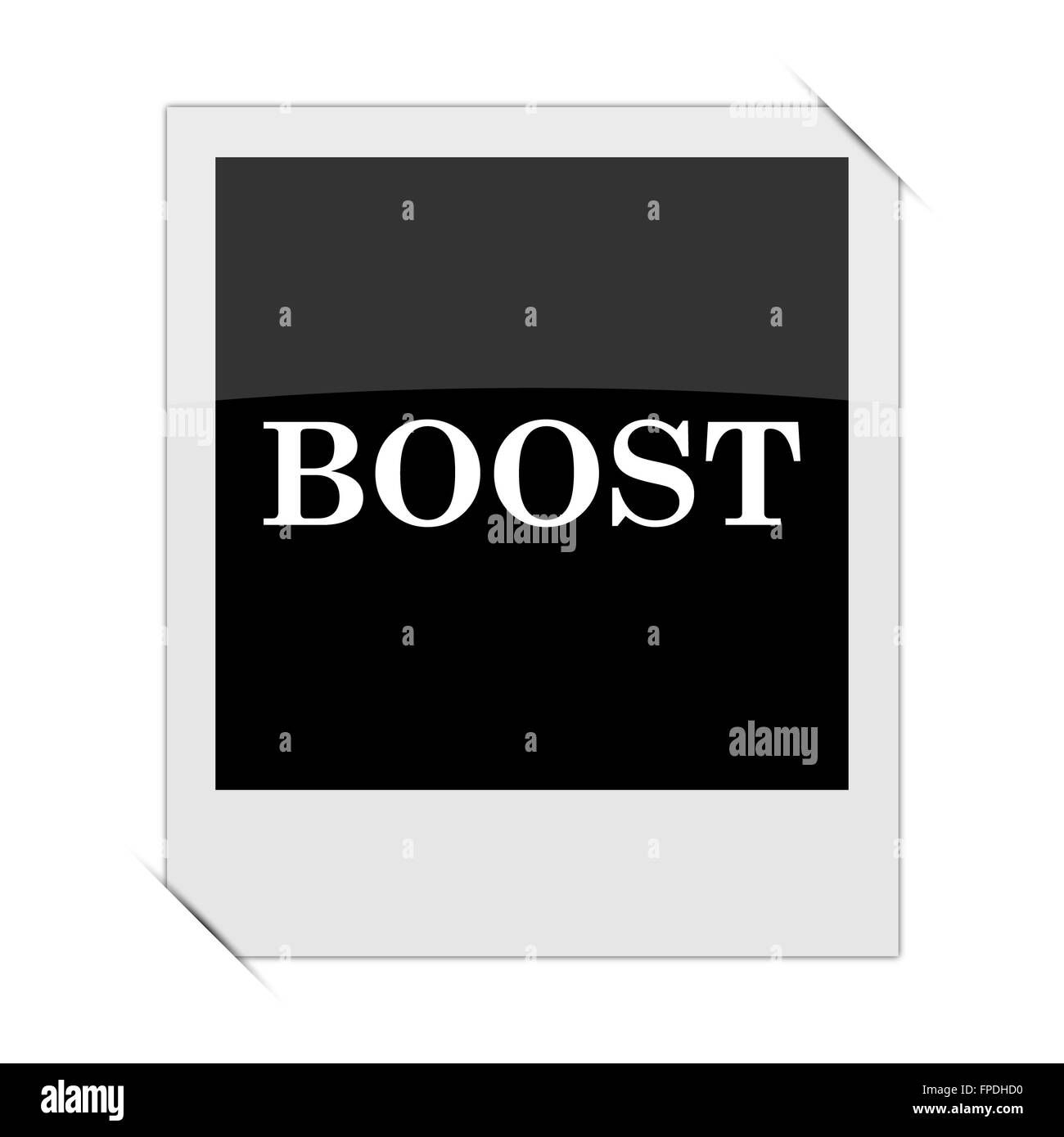 Icona di sovralimentazione entro una foto su sfondo bianco Foto Stock