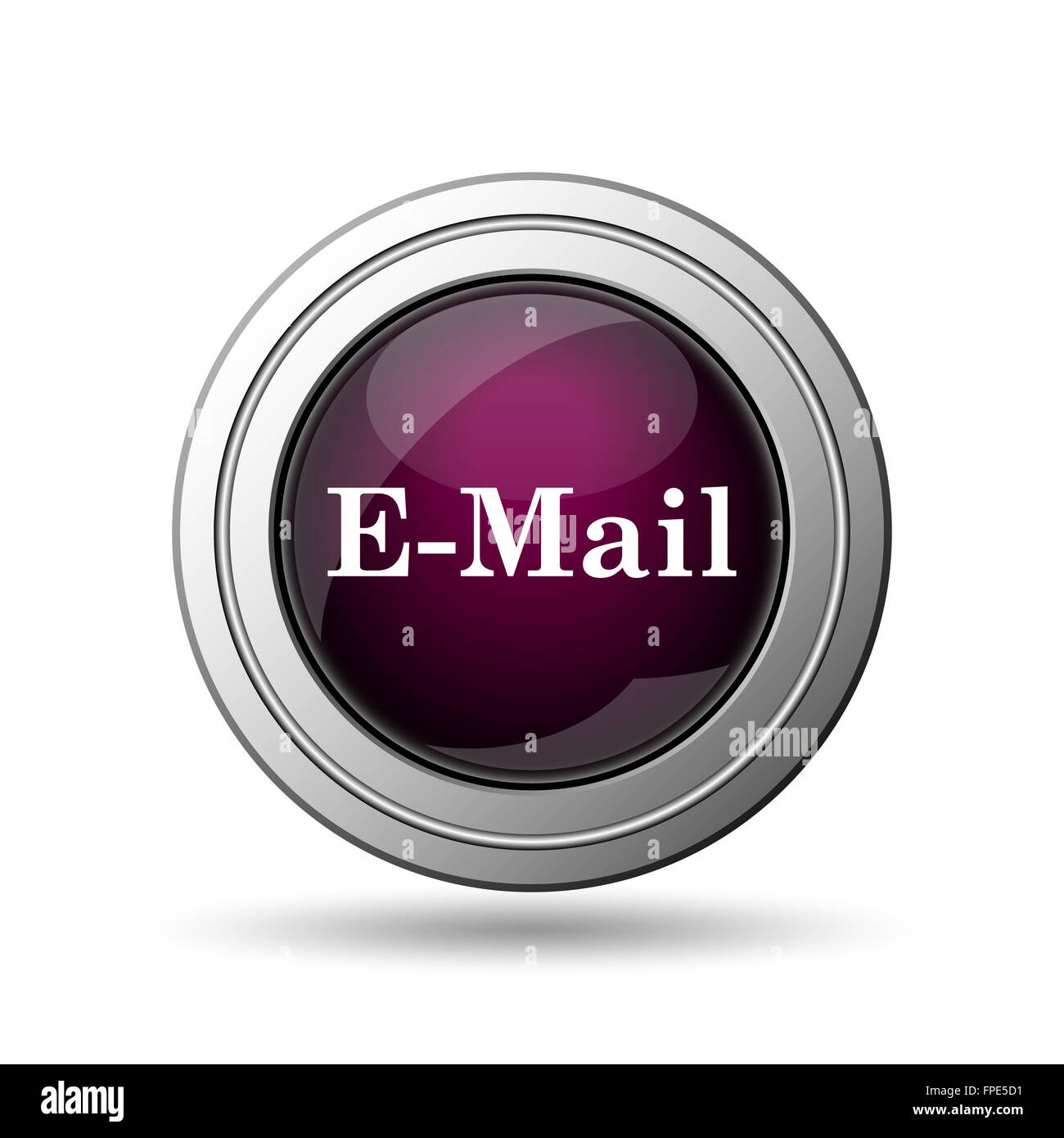 Icona E-mail. Pulsante Internet su sfondo bianco. Foto Stock