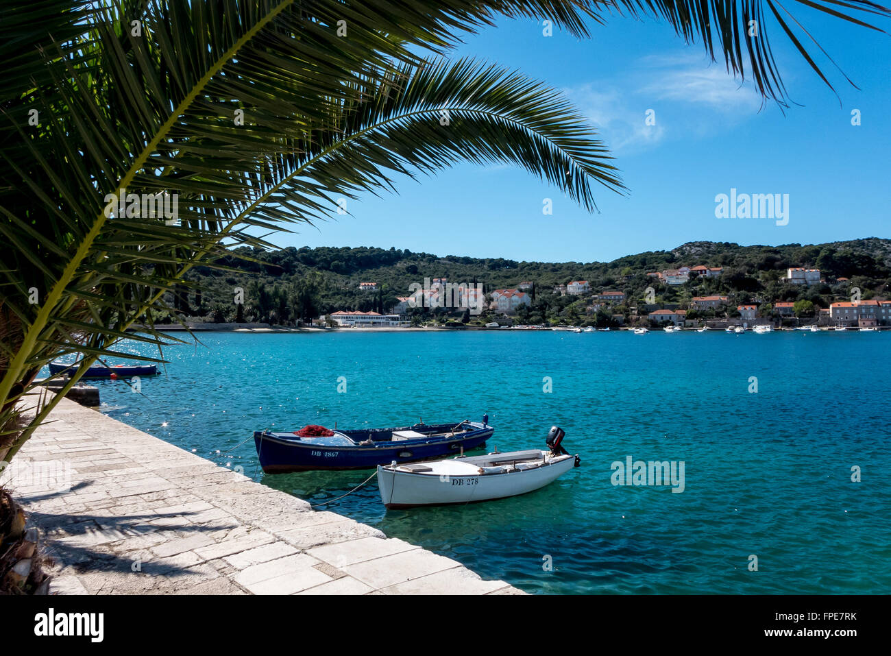 Sipan, una delle isole Elafiti, vicino a Dubrovnik, Croazia. Foto Stock