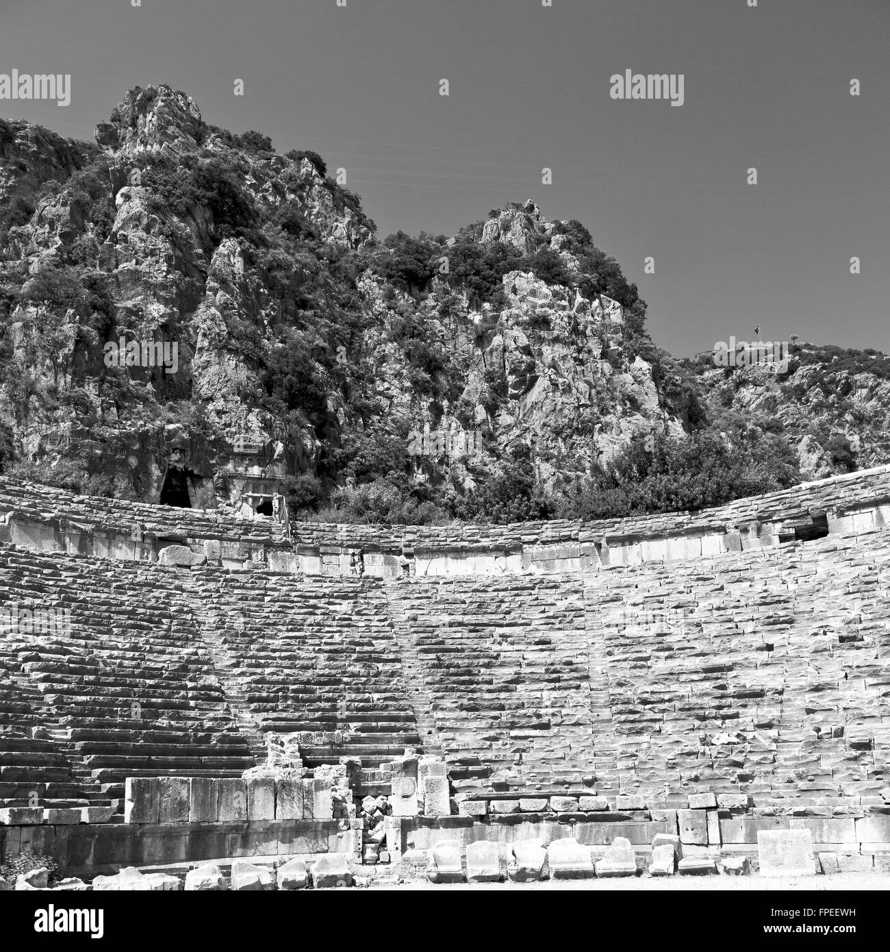 Di myra in turchia europa vecchia necropoli romana e tomba indigeni stone Foto Stock