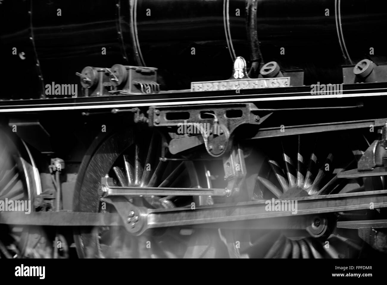 Un lavoro nero treno a vapore Foto Stock