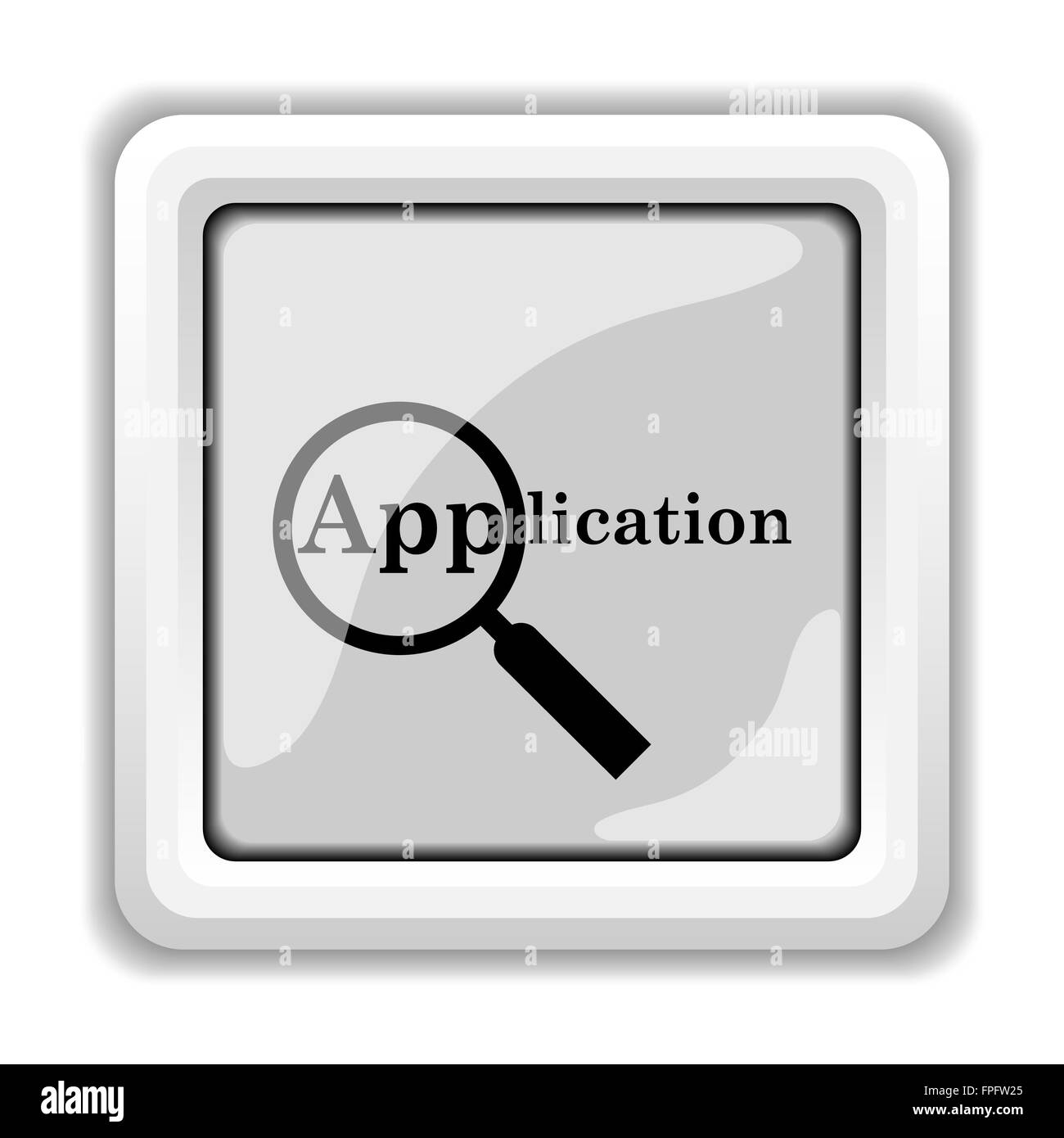 Icona dell'applicazione. Pulsante Internet su sfondo bianco. Foto Stock