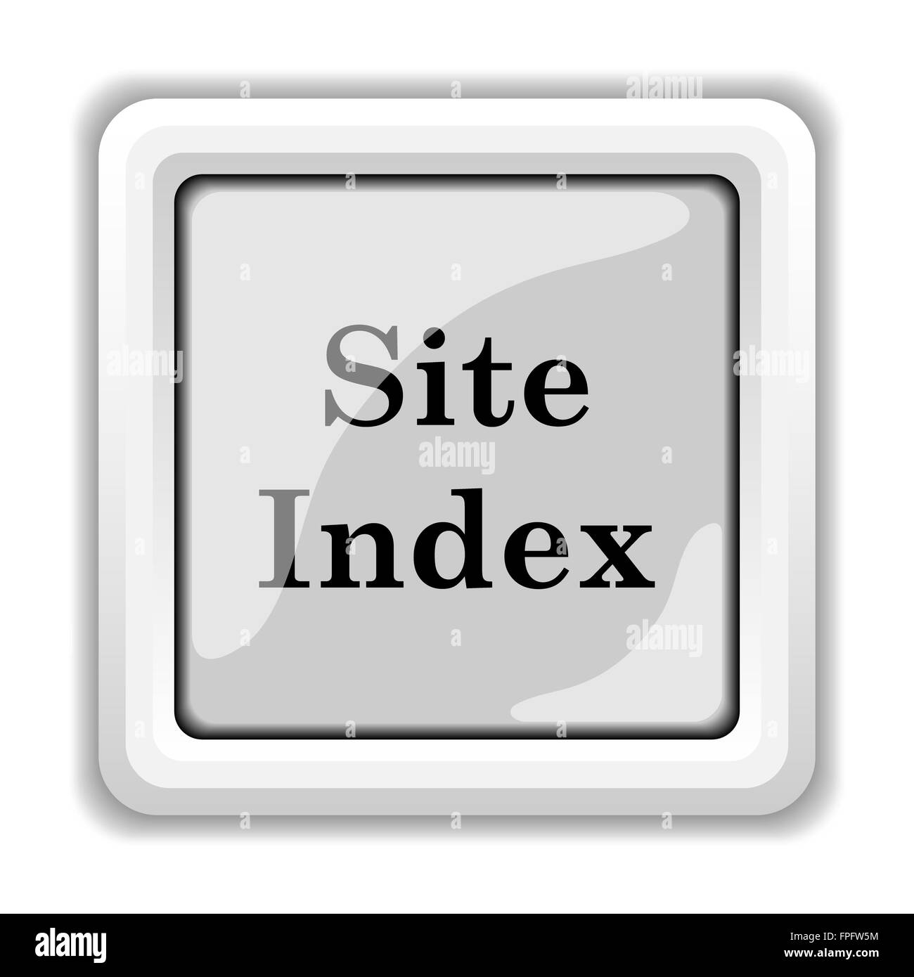 Indice del sito icona. Pulsante Internet su sfondo bianco. Foto Stock