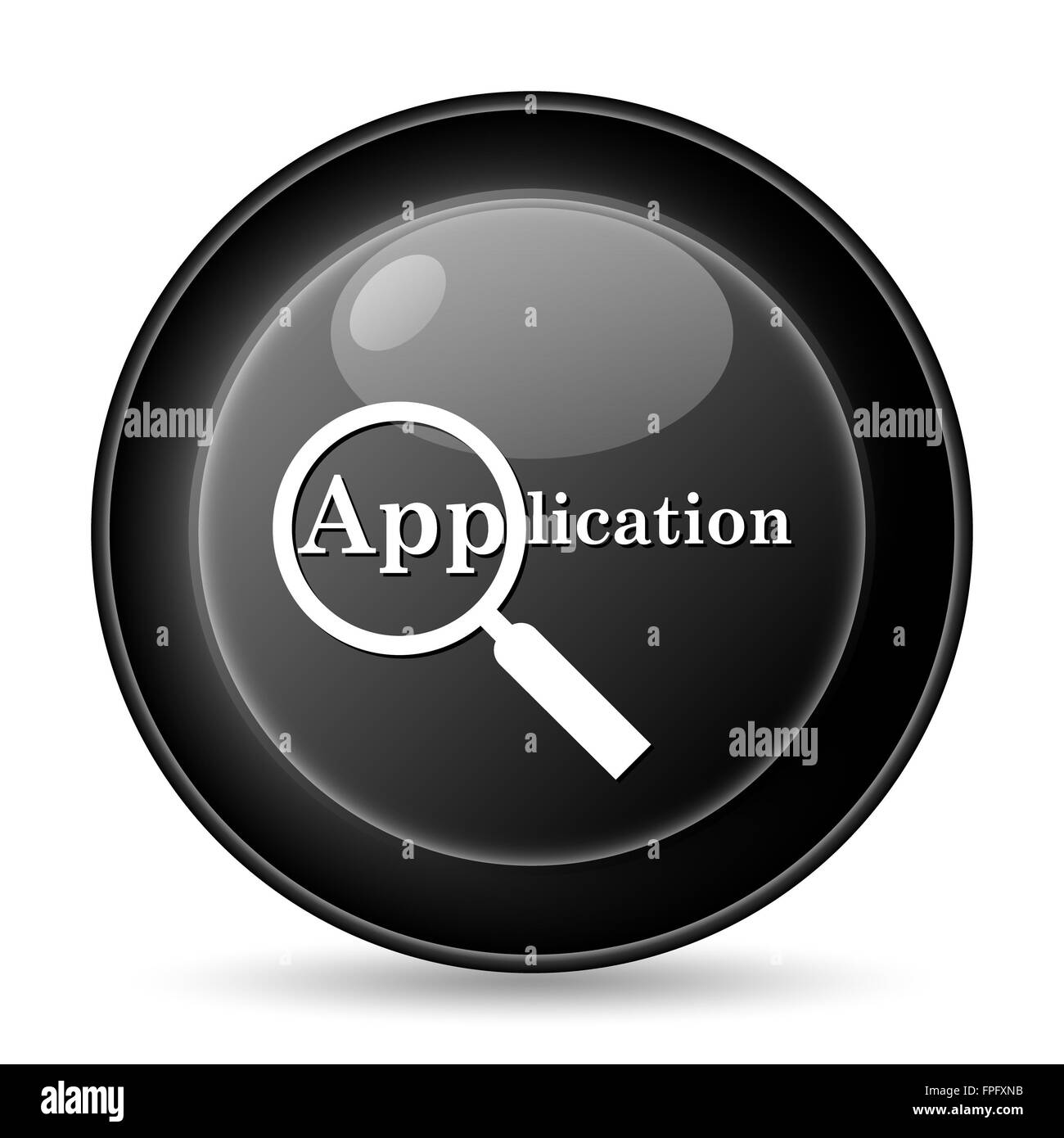 Icona dell'applicazione. Pulsante Internet su sfondo bianco. Foto Stock