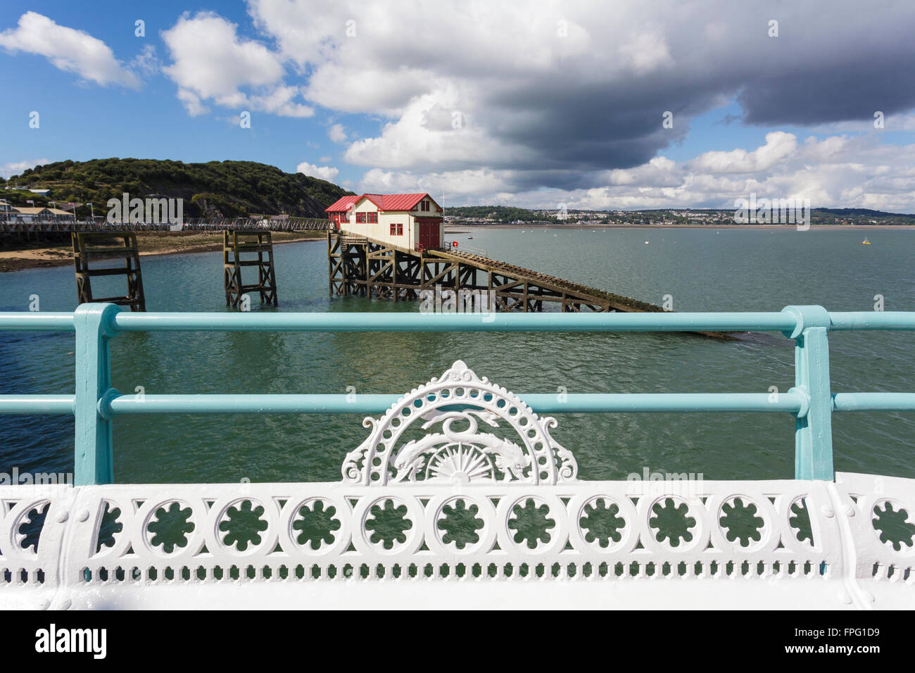 Scialuppa di salvataggio della stazione, Mumbles, nr Swansea, South Wales UK Foto Stock