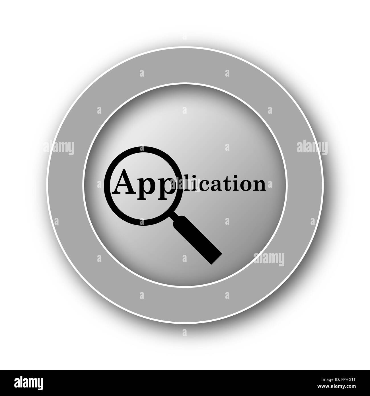 Icona dell'applicazione. Pulsante Internet su sfondo bianco. Foto Stock