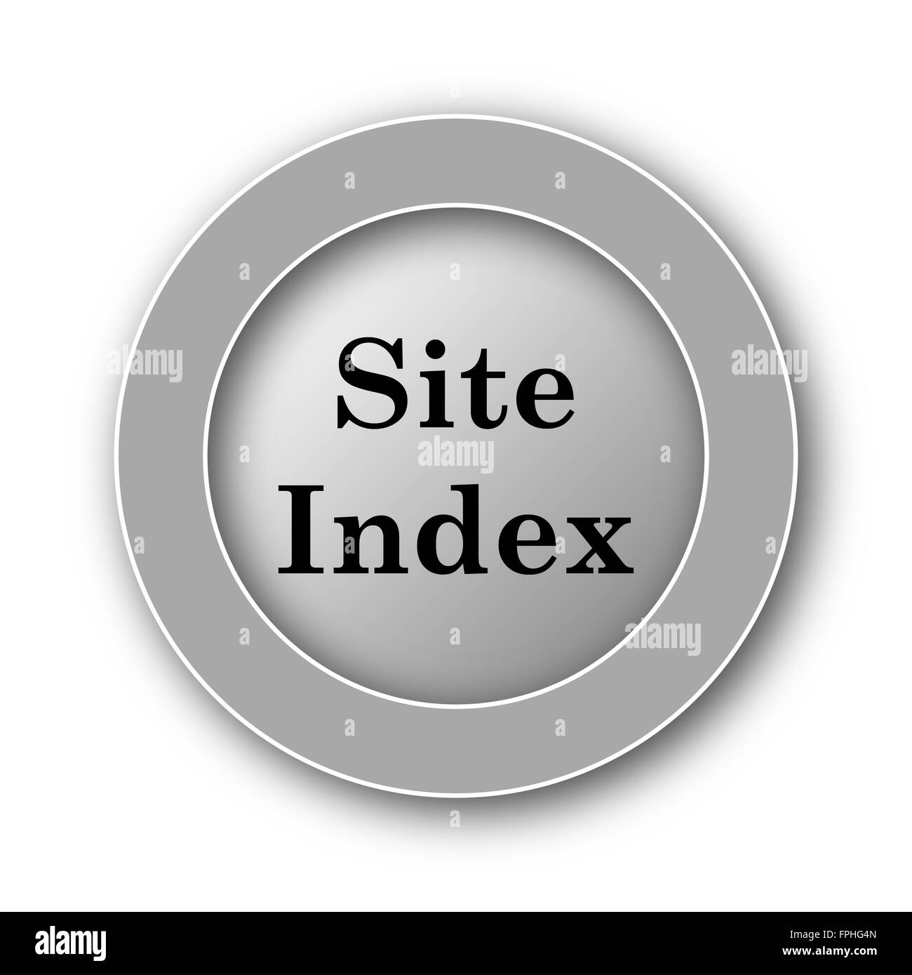 Indice del sito icona. Pulsante Internet su sfondo bianco. Foto Stock