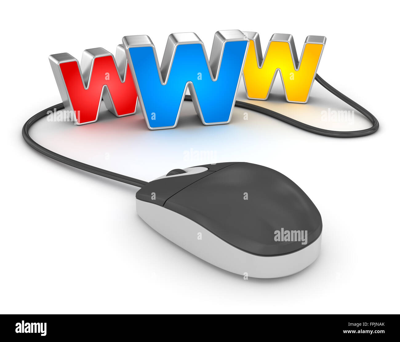 Www internet concetto , questo è un computer generato e l'immagine 3D rappresentata. Foto Stock