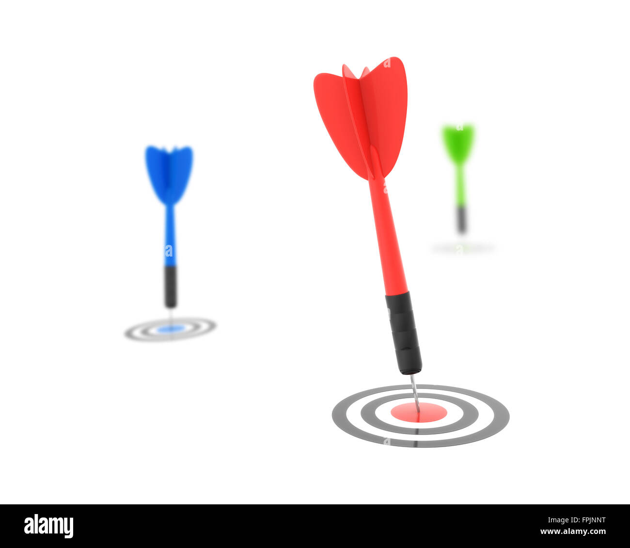 Dart di colpire il bersaglio , questo è un computer generato e rendering 3d'immagine. Foto Stock