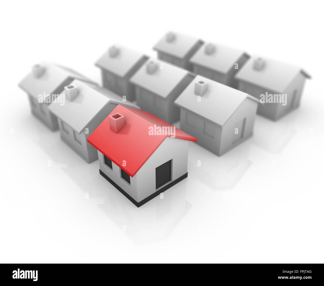 Immobiliare , immagine 3D rappresentata. Foto Stock