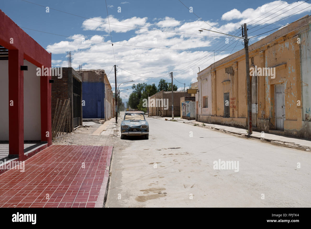 Village Street e case townscape infrastructure argentina Foto Stock