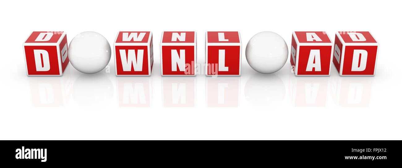 Blocco rosso - download , questo è un computer generato e l'immagine 3D rappresentata. Foto Stock