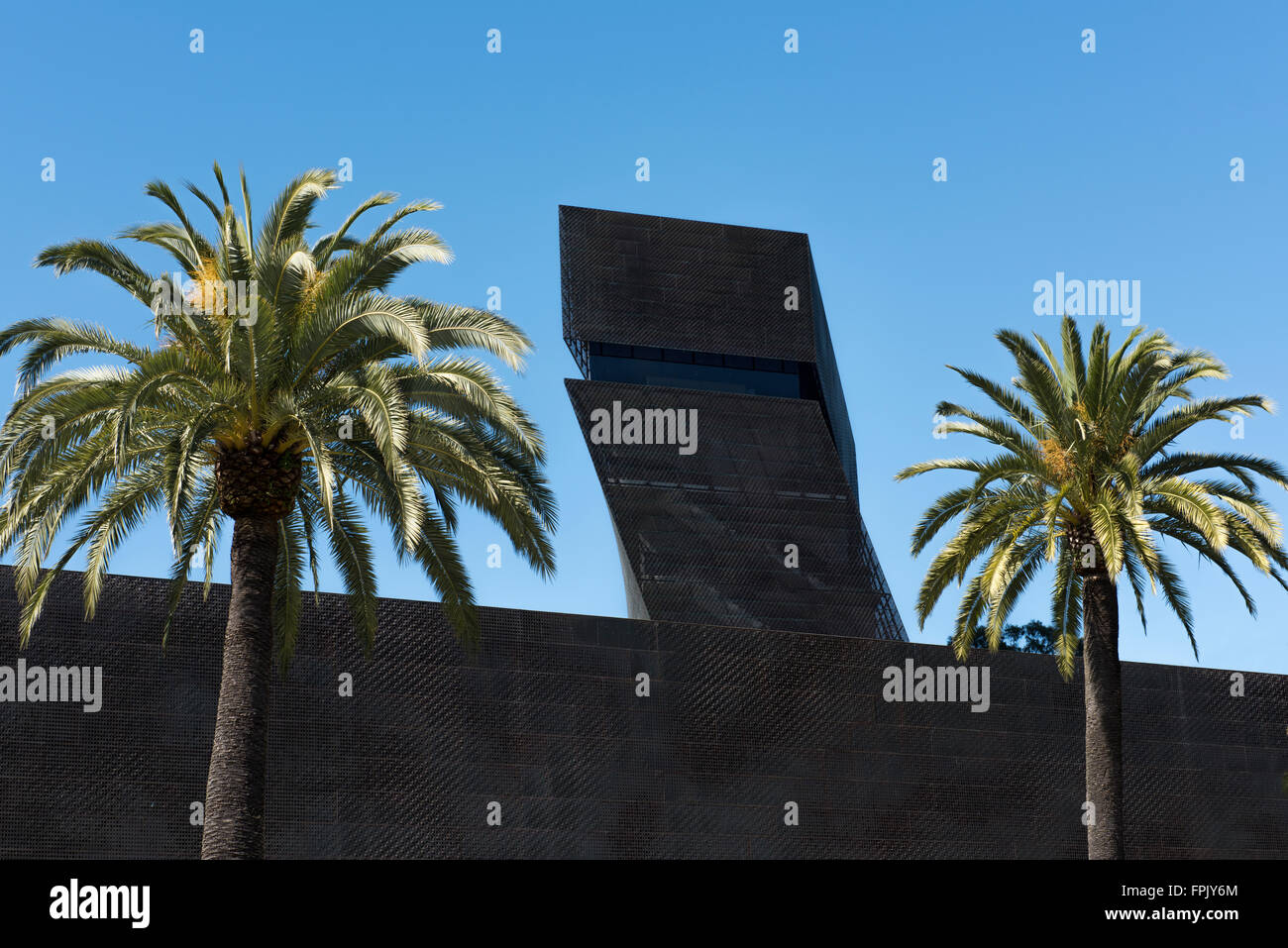Il Museo de Young e Galleria d'arte e la Hamon torre di osservazione a San Francisco, California, Stati Uniti d'America. Foto Stock