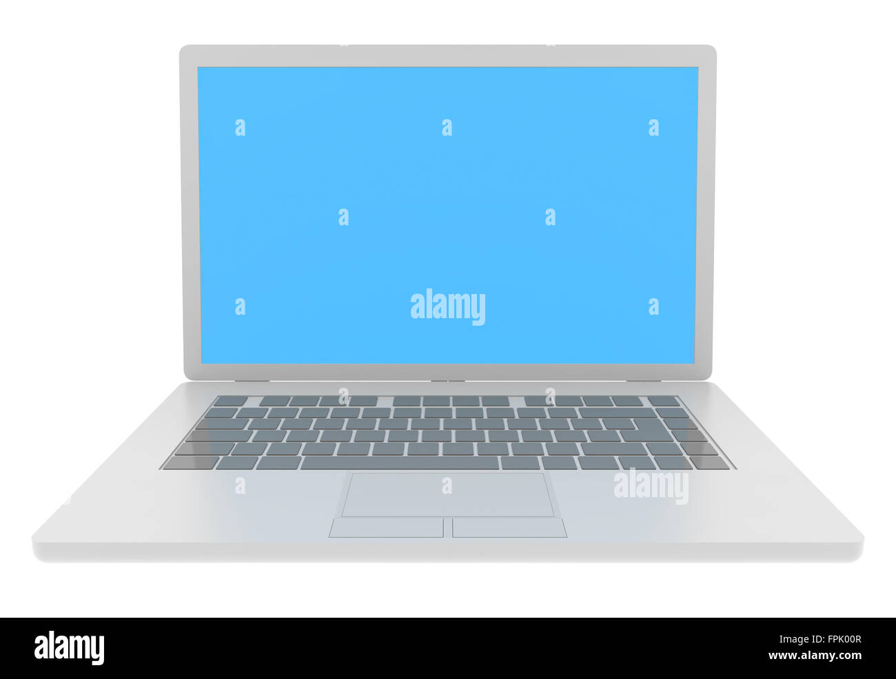 Schermata blu laptop , immagine 3D rappresentata. Foto Stock