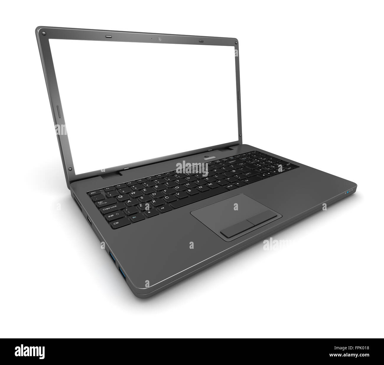 Schermo bianco laptop , questo è un computer generato e l'immagine 3D rappresentata. Foto Stock