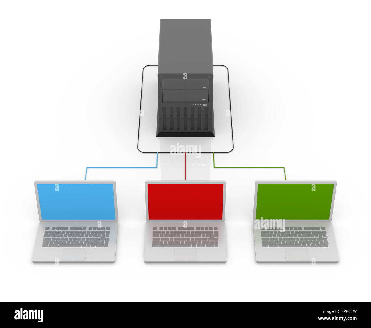 La connessione al server , questo è un computer generato e rendering 3d'immagine. Foto Stock