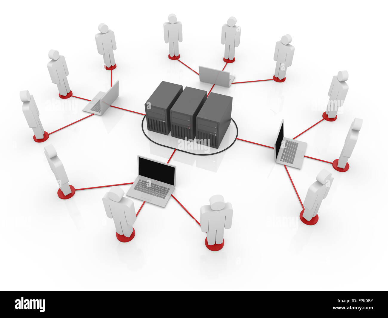 Connettersi al server , computer immagine generata. Foto Stock