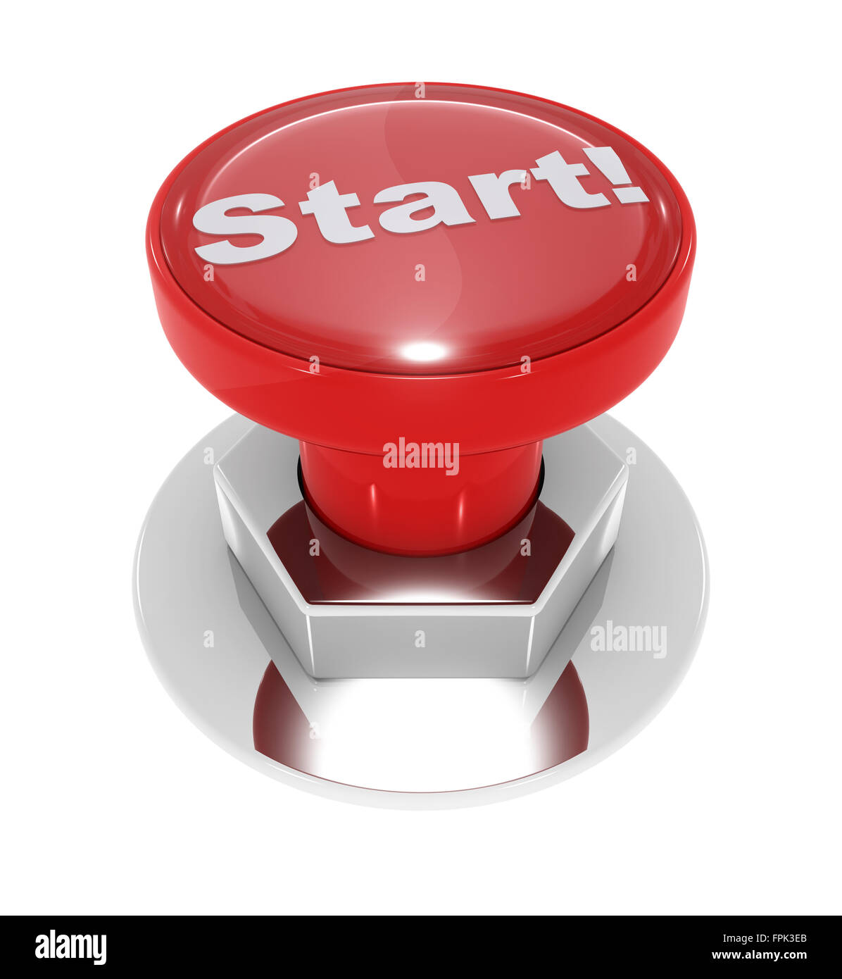 Tasto di avviamento , questo è un computer generato e rendering 3d'immagine. Foto Stock