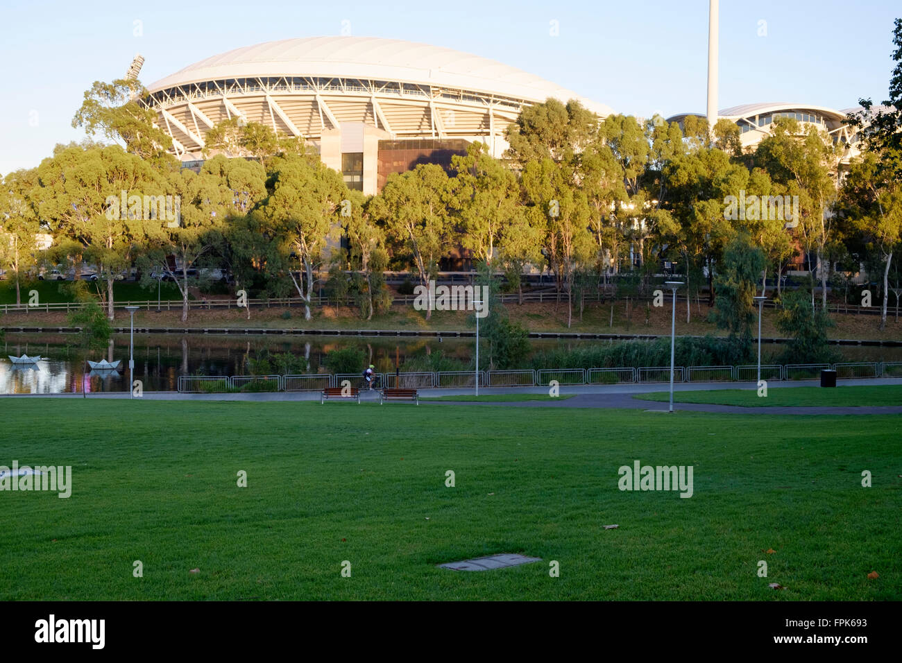 Passeggiata mattutina in Adelaide - Adelaide Oval Foto Stock
