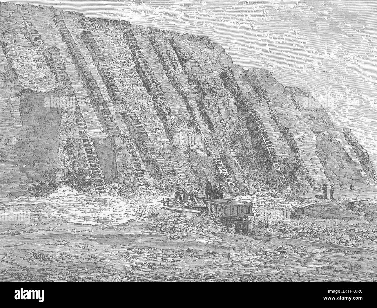 Perù: Chincha isole: funzionamento & Guano deposito , antica stampa 1880 Foto Stock