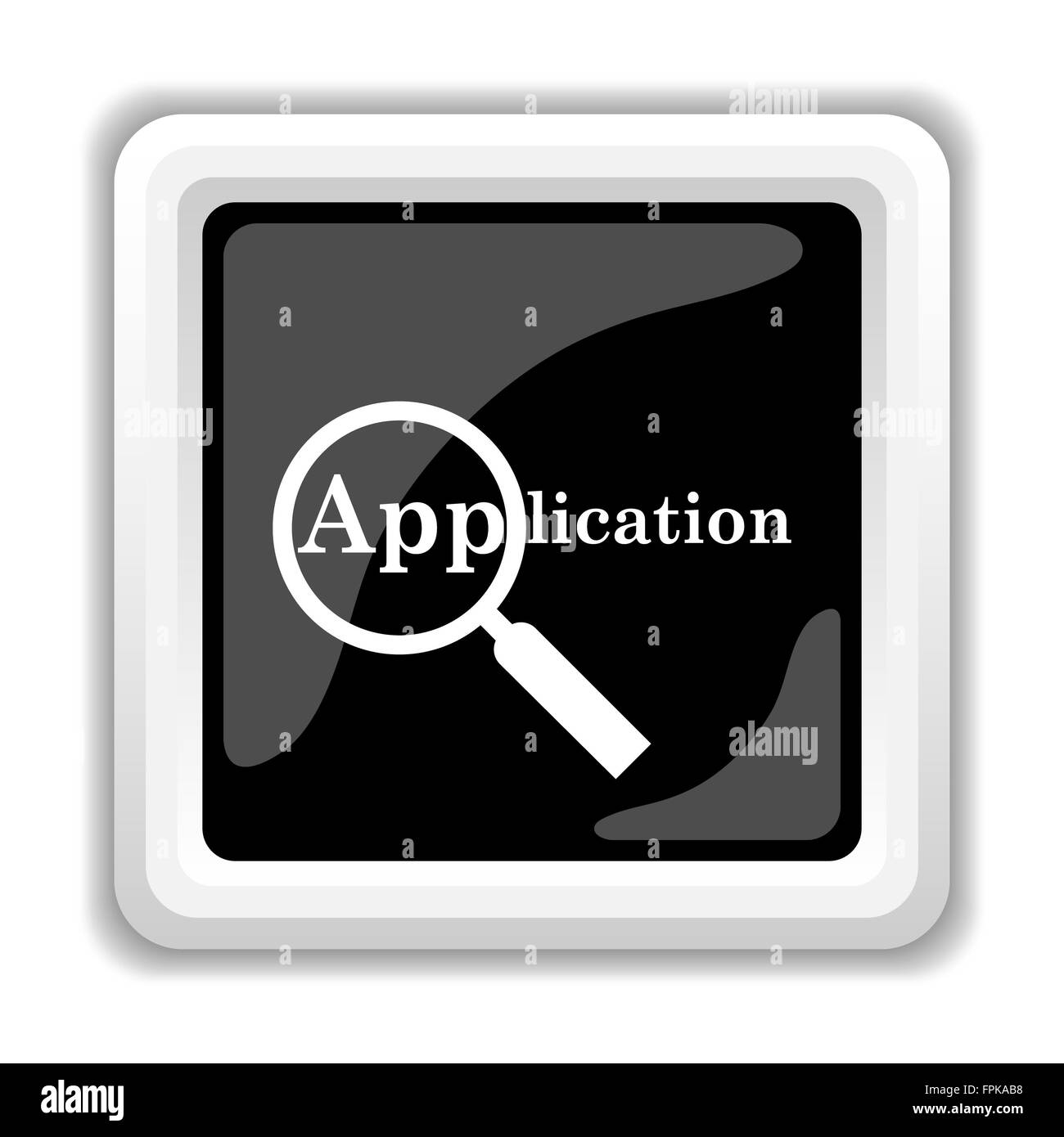 Icona dell'applicazione. Pulsante Internet su sfondo bianco. Foto Stock