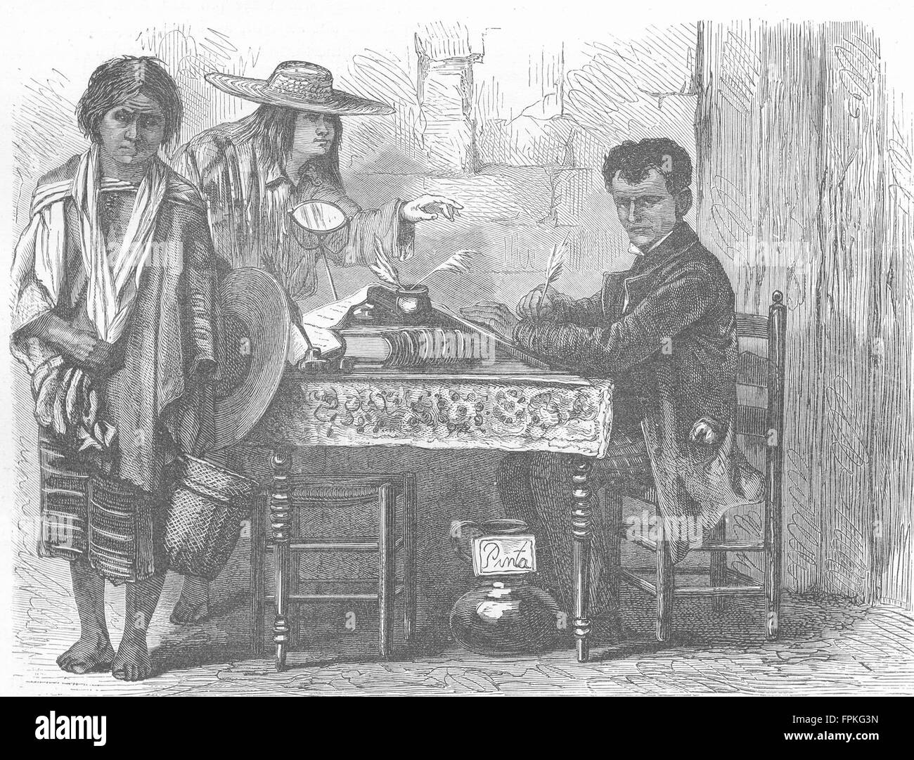 Messico: Evangelista, antica stampa 1880 Foto Stock