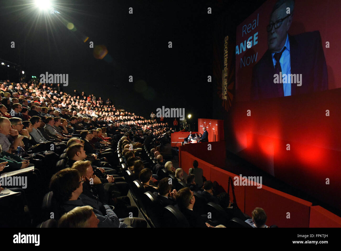 Glasgow, Scotland, Regno Unito, 19 marzo, 2016. Alan Johnson MP, leader del "lavoro in per Gran Bretagna' nel dibattito dell'UE, rivolge la Scottish Labour Party Conference, Credito: Ken Jack / Alamy Live News Foto Stock