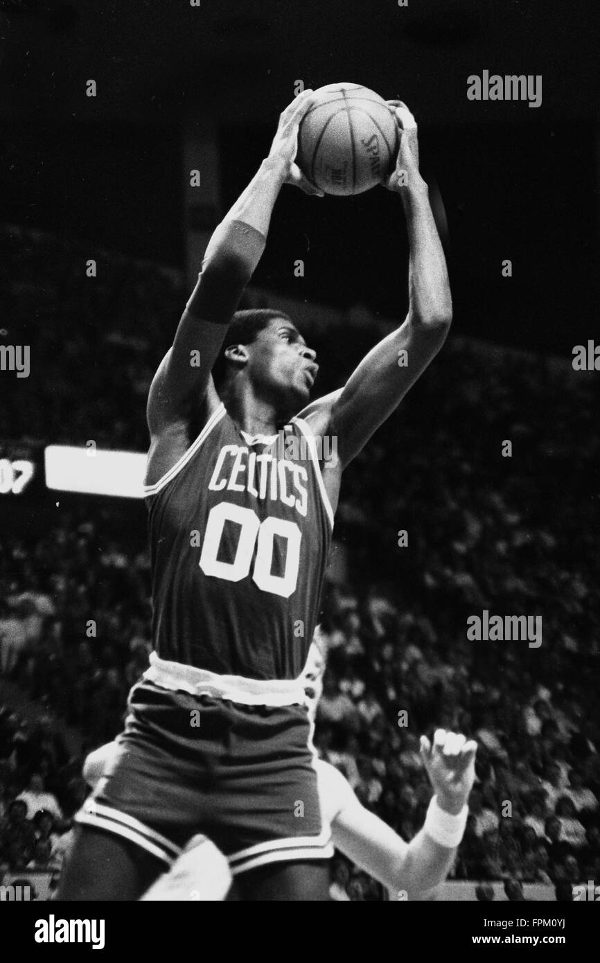 Salt Lake City, Utah, Stati Uniti d'America. Il 22 gennaio, 2007. 1986: Boston Celtics centre Robert Parrish durante una partita contro gli Utah Jazz a Salt Lake City.ZUMA Press/Scott A. Miller © Scott A. Miller/ZUMA filo/Alamy Live News Foto Stock