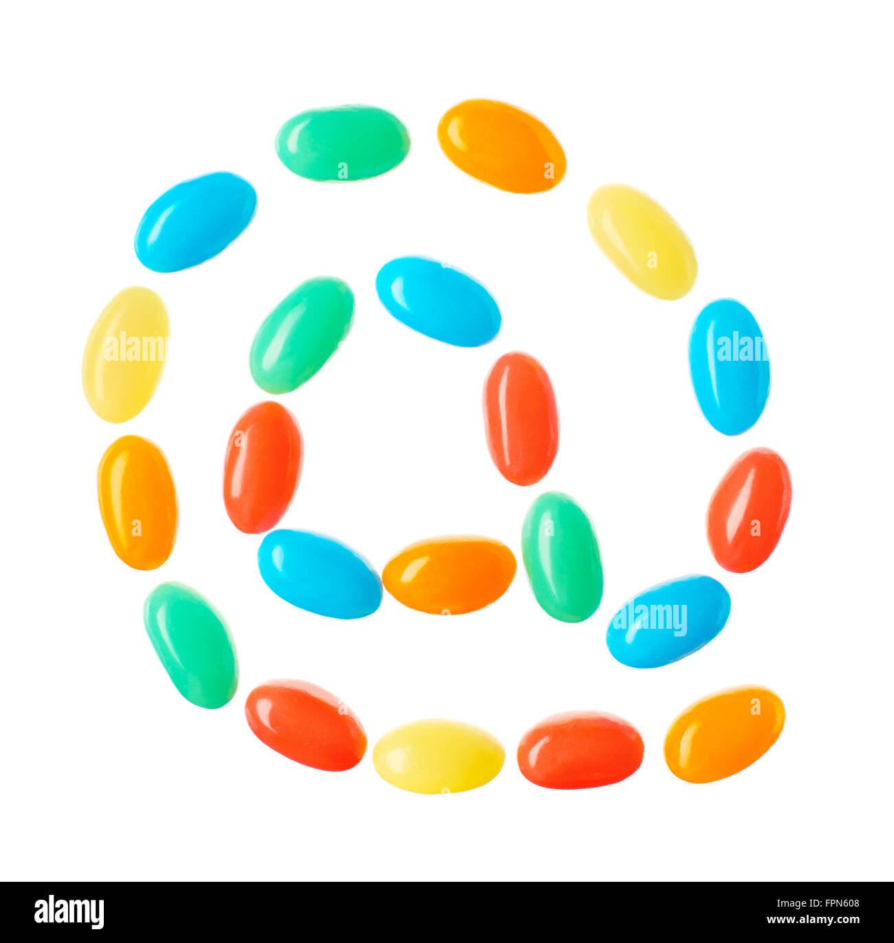 Al simbolo, indirizzo di posta elettronica icona resa multicolore di caramelle isolati su sfondo bianco Foto Stock