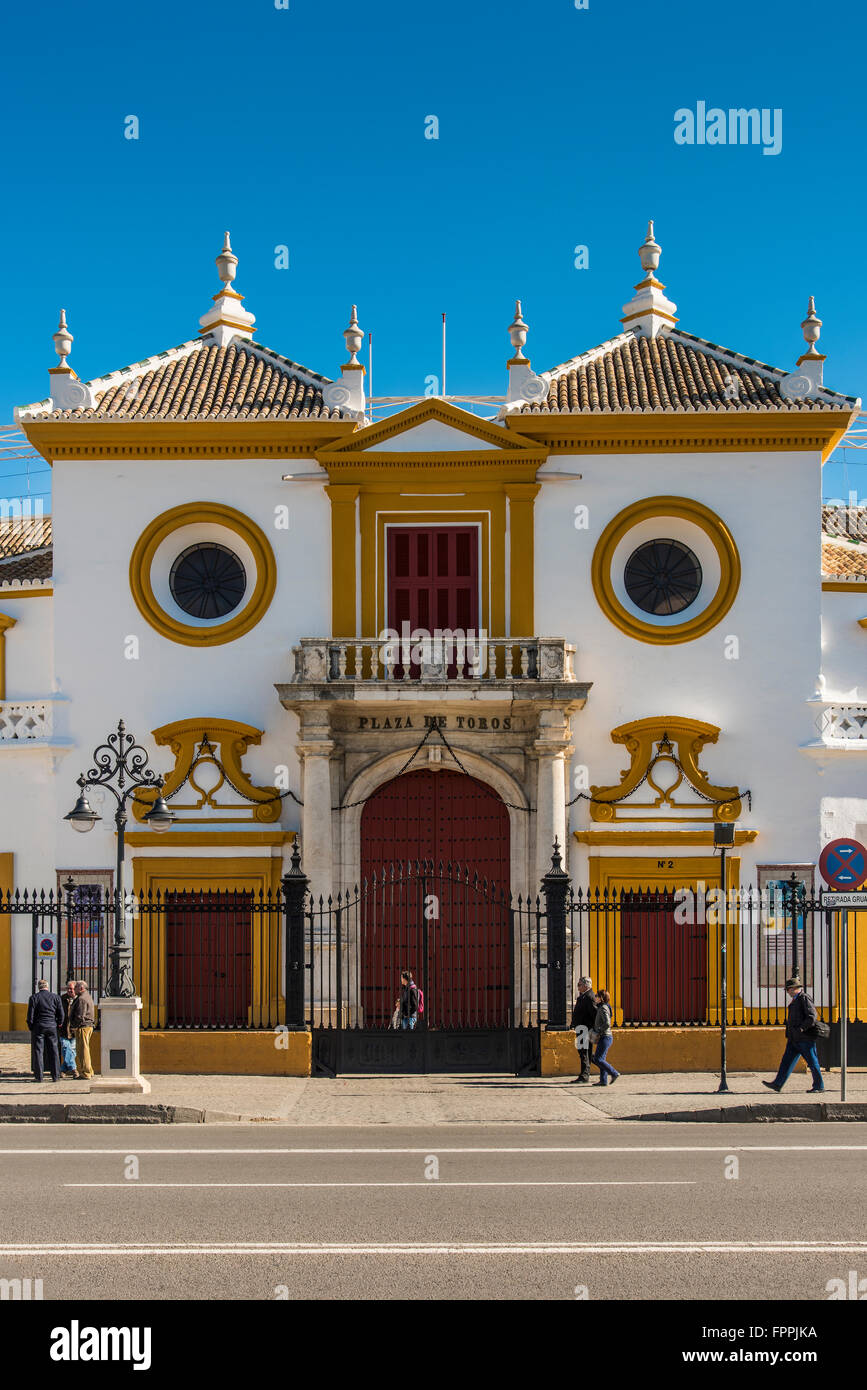 Plaza de toros de la Real Maestranza de Caballeria de Sevilla, Sevilla, Andalusia, Spagna Foto Stock