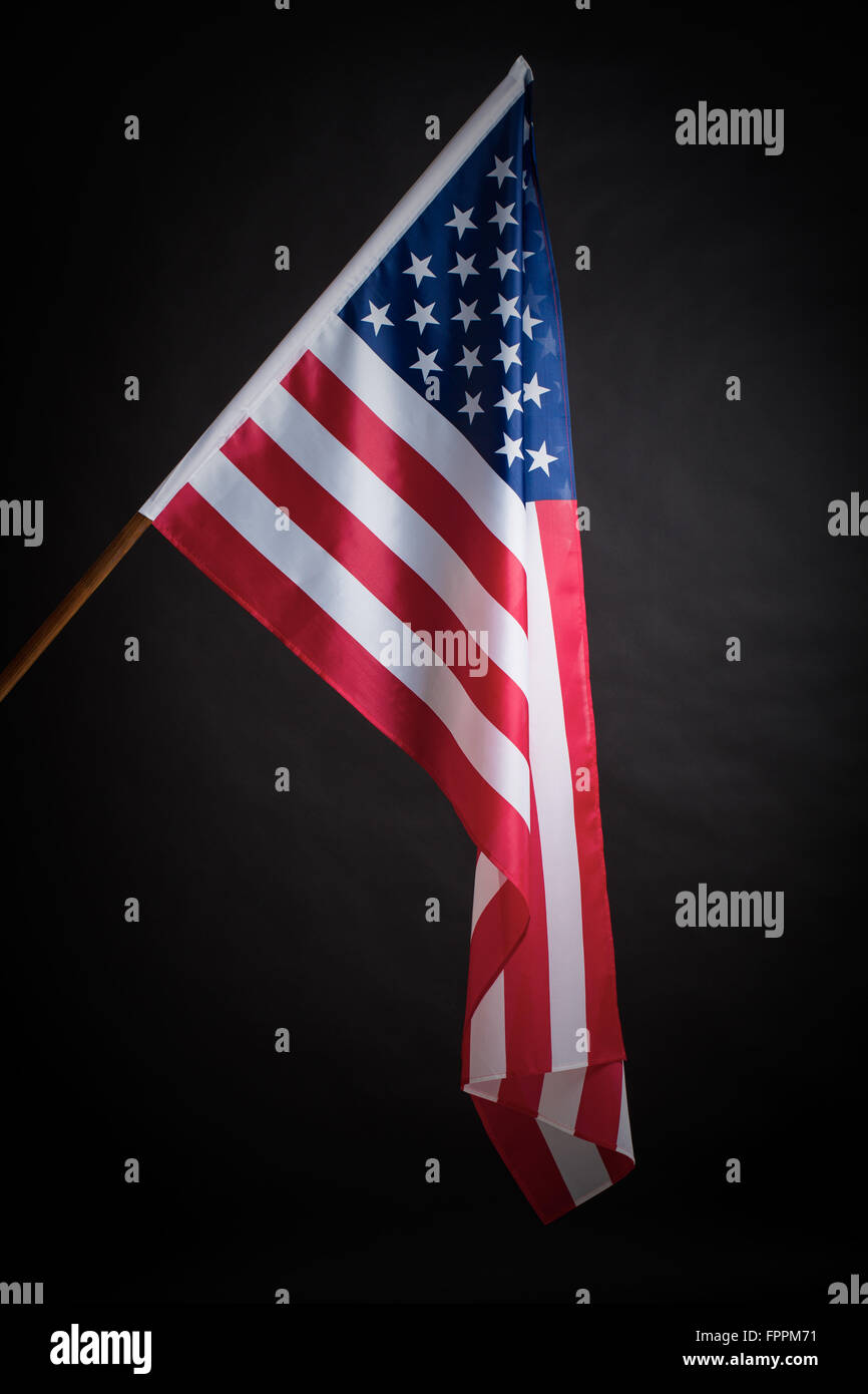Adesivo Bandiera USA su texture carta stropicciata