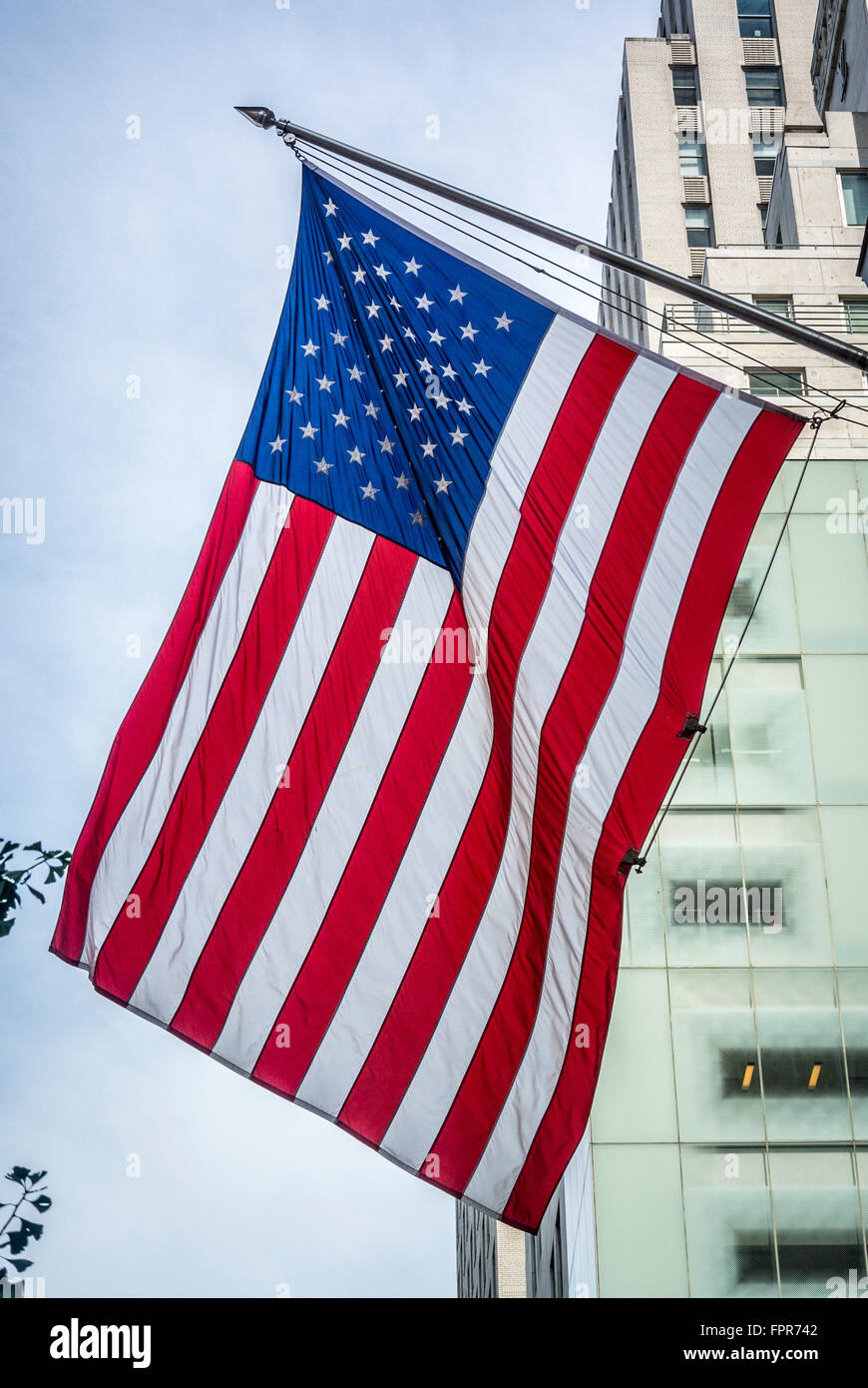 Stelle e Strisce della bandiera americana, New York City, Stati Uniti  d'America Foto stock - Alamy