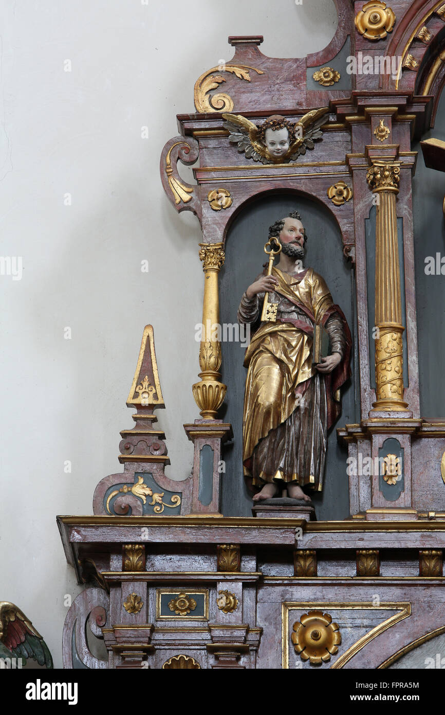 San Pietro Apostolo, Basilica di San Vito di Ellwangen, in Germania il 7 maggio 2014. Foto Stock