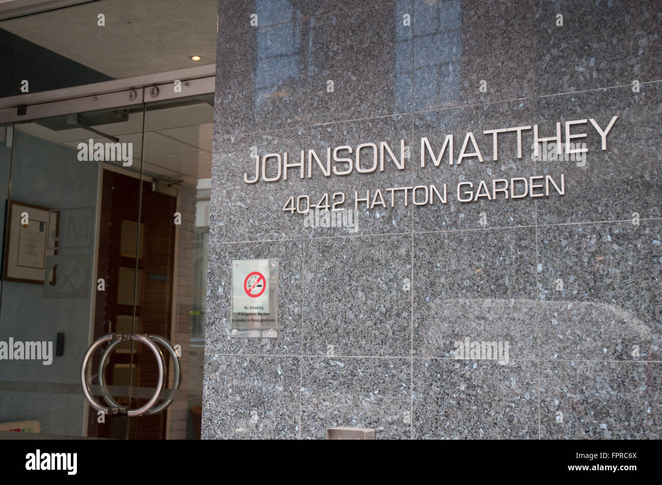 La Johnson Matthey Hatton Garden Office di Londra REGNO UNITO Foto Stock