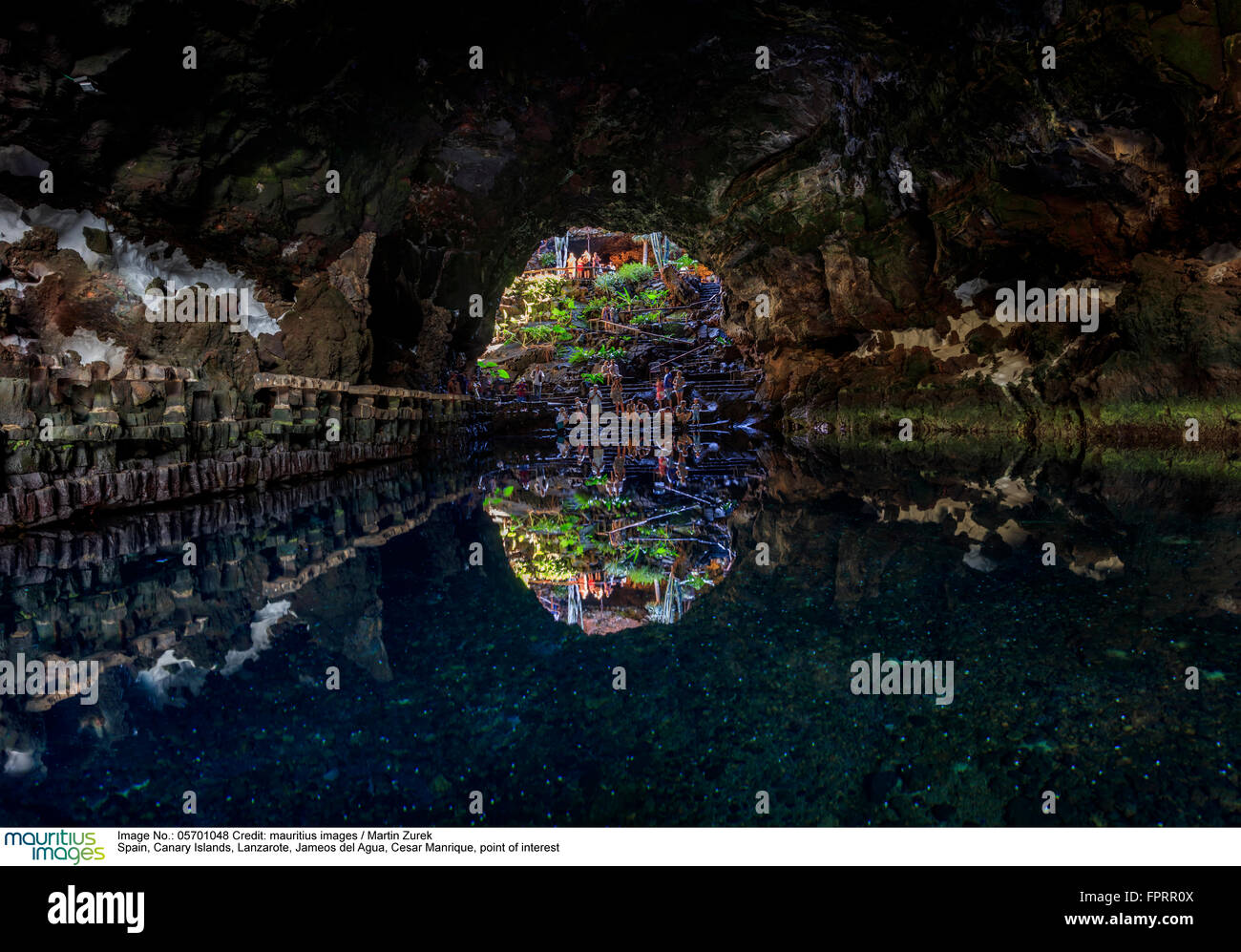 Spagna Isole Canarie Lanzarote, Jameos del Agua, Cesar Manrique, punto di interesse Foto Stock