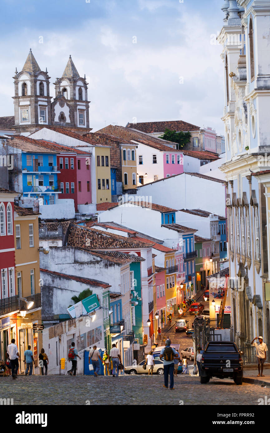 Il patrimonio mondiale dell'Unesco coloniale portoghese cuore di Salvador di Bahia Foto Stock