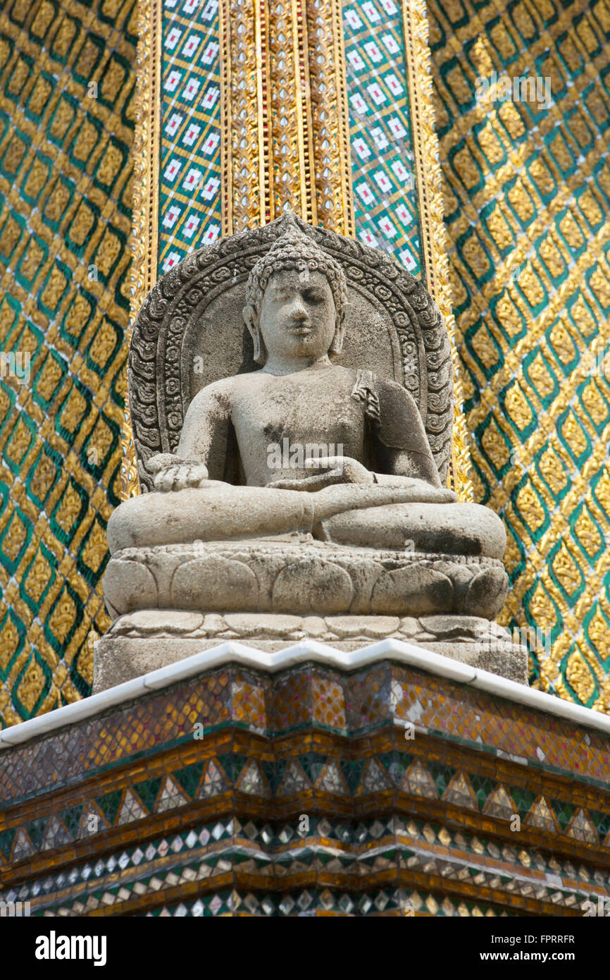 Asia Sud Est Asia, Thailandia, Bangkok, Wat Phra Kaew nel parco del Grand Palace e il Tempio del Buddha di Smeraldo Foto Stock