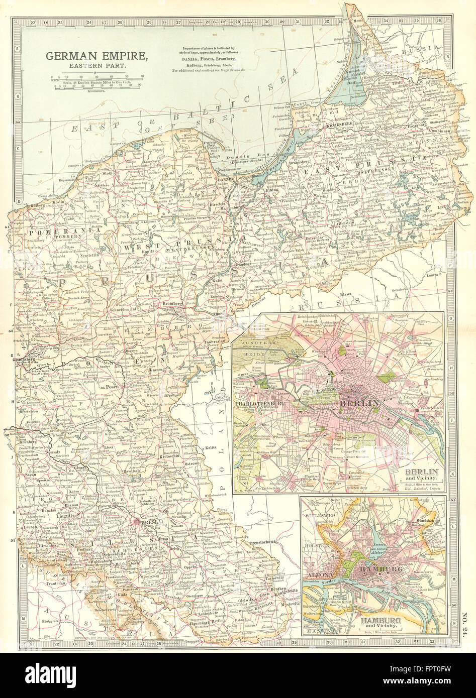 Germania: l'impero tedesco, Est: Berlino, Amburgo, 1903 Mappa antichi Foto Stock