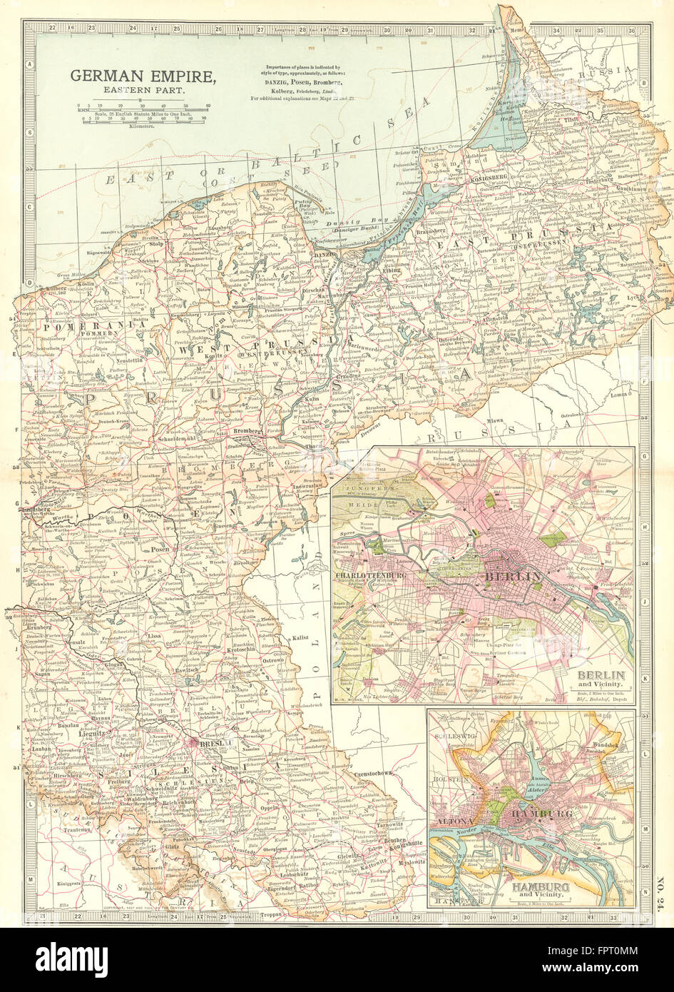 Germania: l'impero tedesco, Est: Berlino, Amburgo, 1903 Mappa antichi Foto Stock