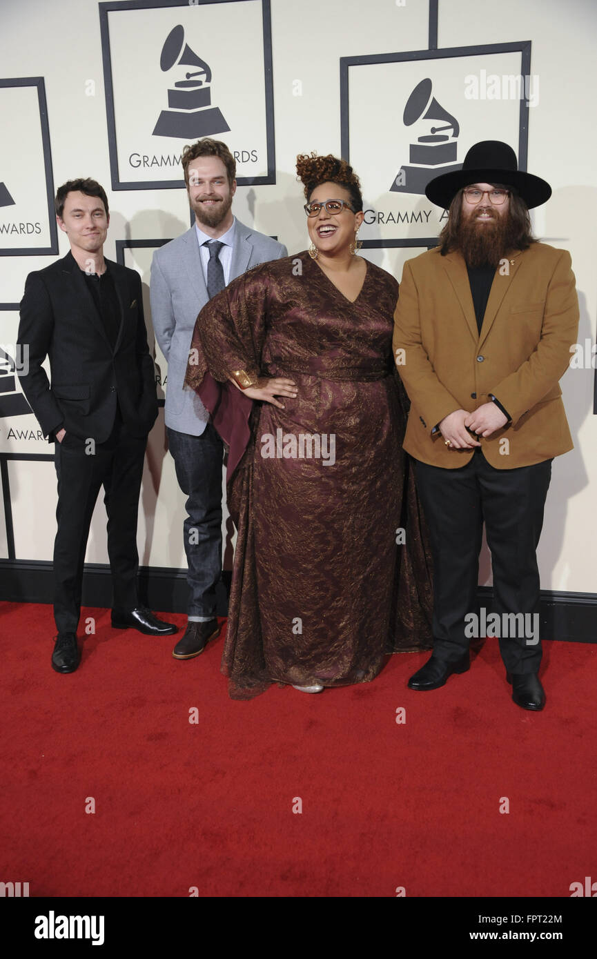 La 58th Annual Grammy Awards - Gli arrivi con: Alabama Shakes dove: Los Angeles, California, Stati Uniti quando: 16 Feb 2016 Foto Stock