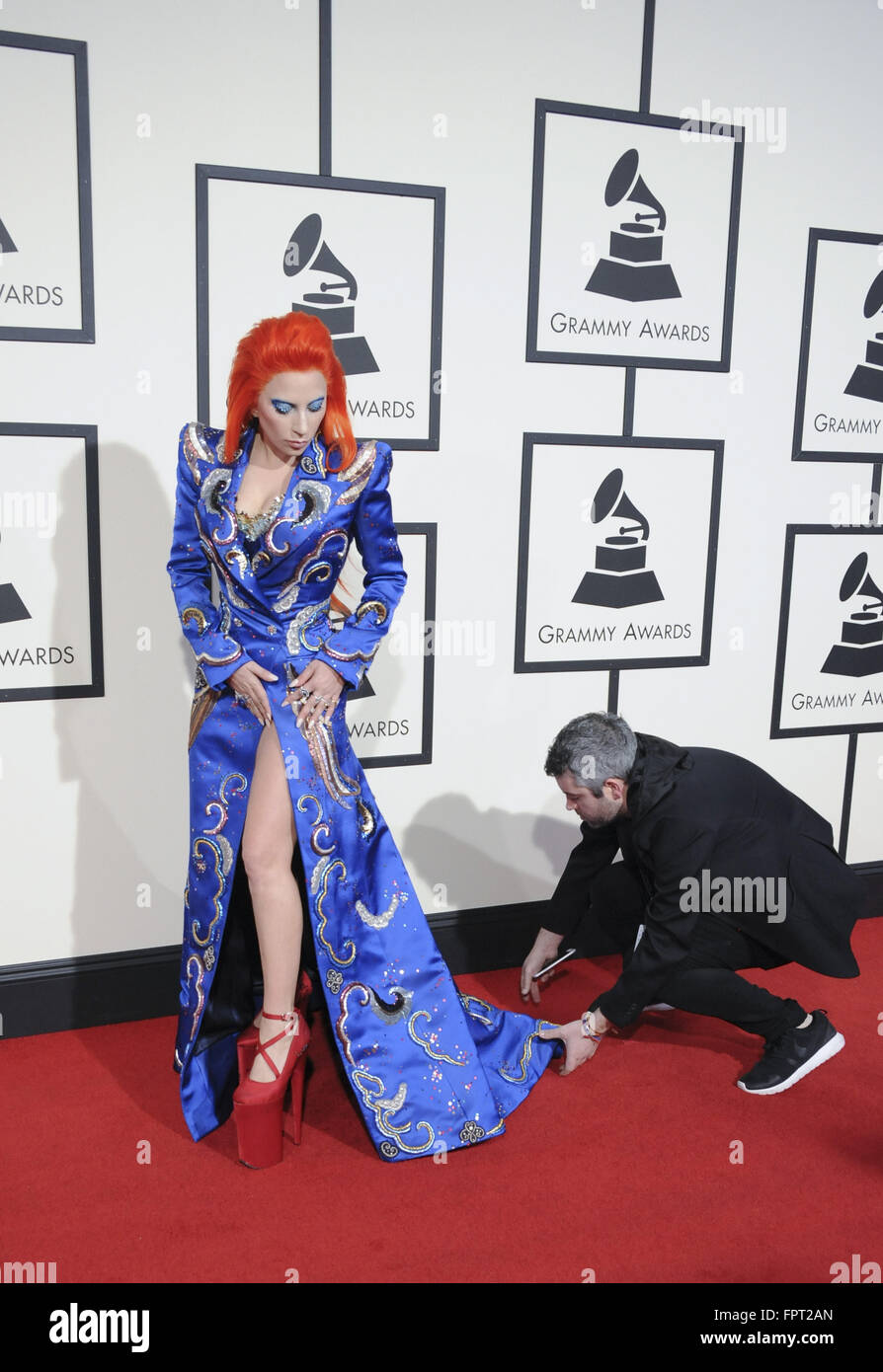 La 58th Annual Grammy Awards arrivi con: Lady Gaga dove: Los Angeles, California, Stati Uniti quando: 15 Feb 2016 Foto Stock