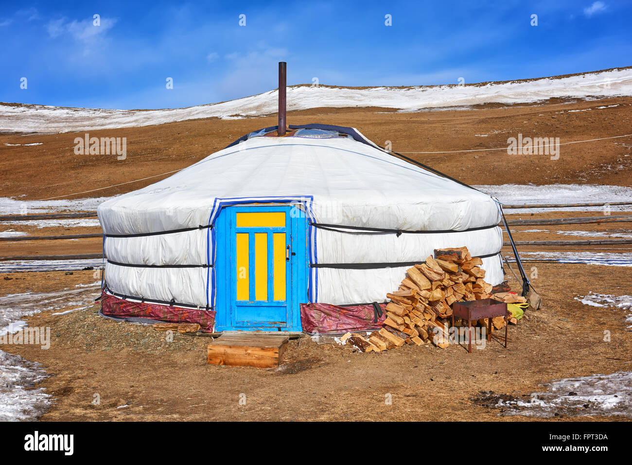Yurta - casa dei popoli nomadi dell Asia centrale. Yurta singolo Foto Stock