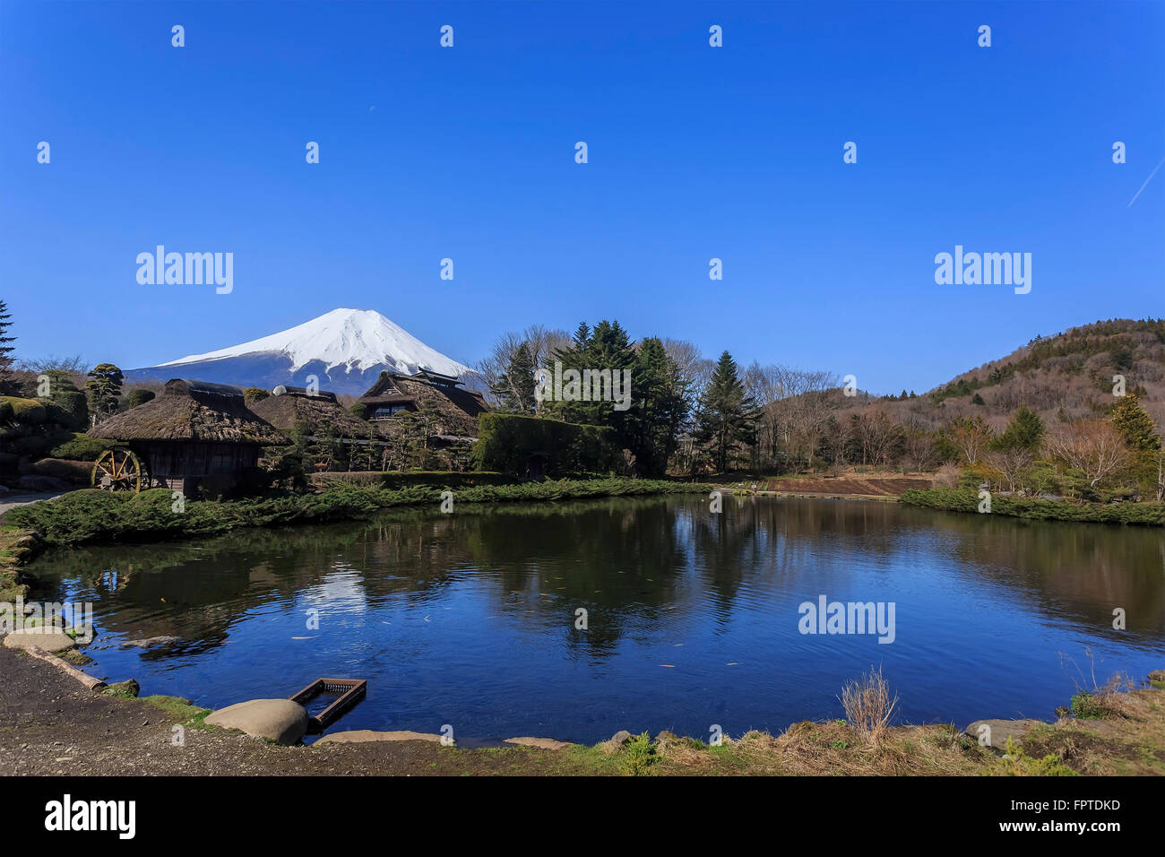 La montagna sacra - Mt. Fuji in Giappone, la molla Foto Stock