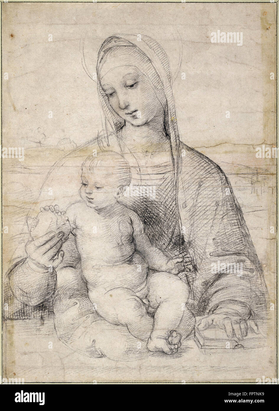Raffaello - Madonna della melagrana - c. 1504 Foto Stock
