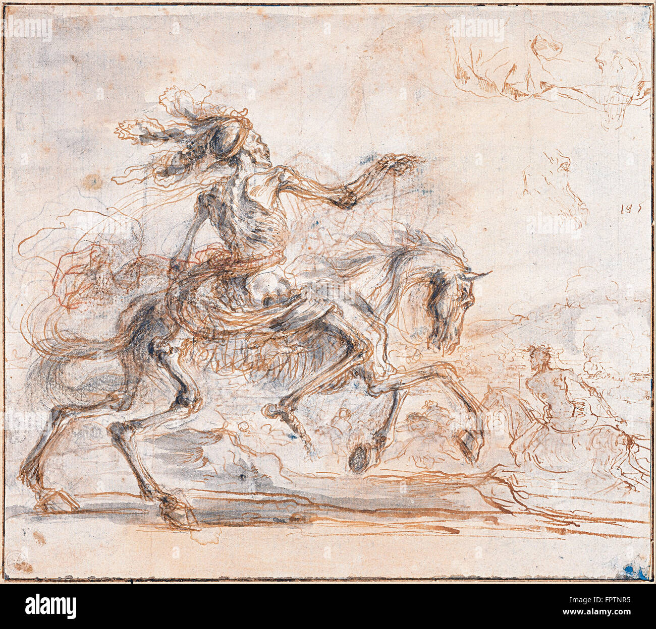 Stefano della Bella - la morte sul campo di battaglia Foto Stock