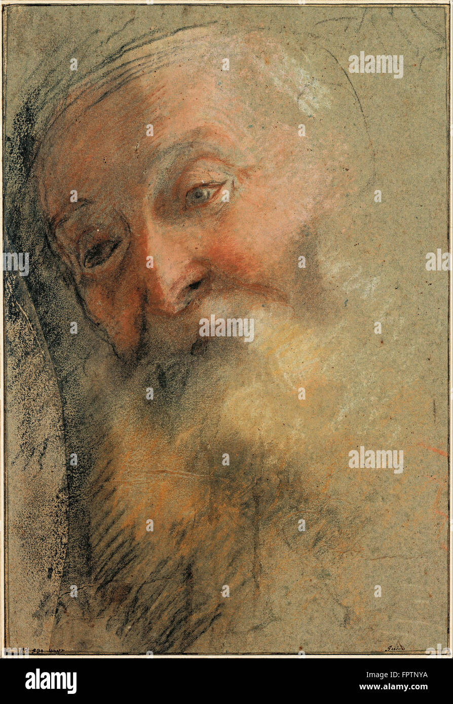 Federico Barocci - testa di un vecchio uomo barbuto - 1584 1586 Foto Stock